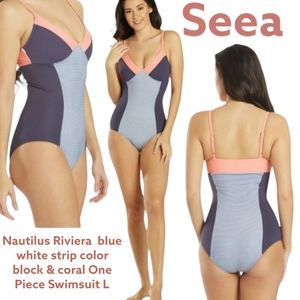 Seea Nautilus Riviera Blue and Coral One Piece Swimsuit